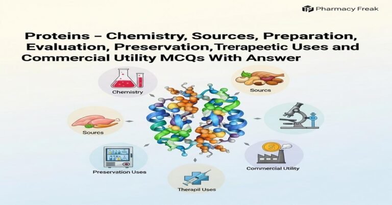 Proteins – chemistry, sources, preparation, evaluation, preservation, storage, therapeutic uses and commercial utility MCQs With Answer