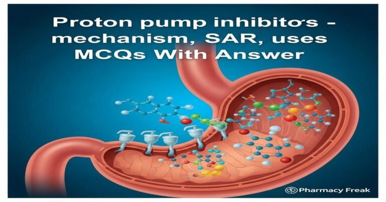 Proton pump inhibitors – mechanism, SAR, uses MCQs With Answer
