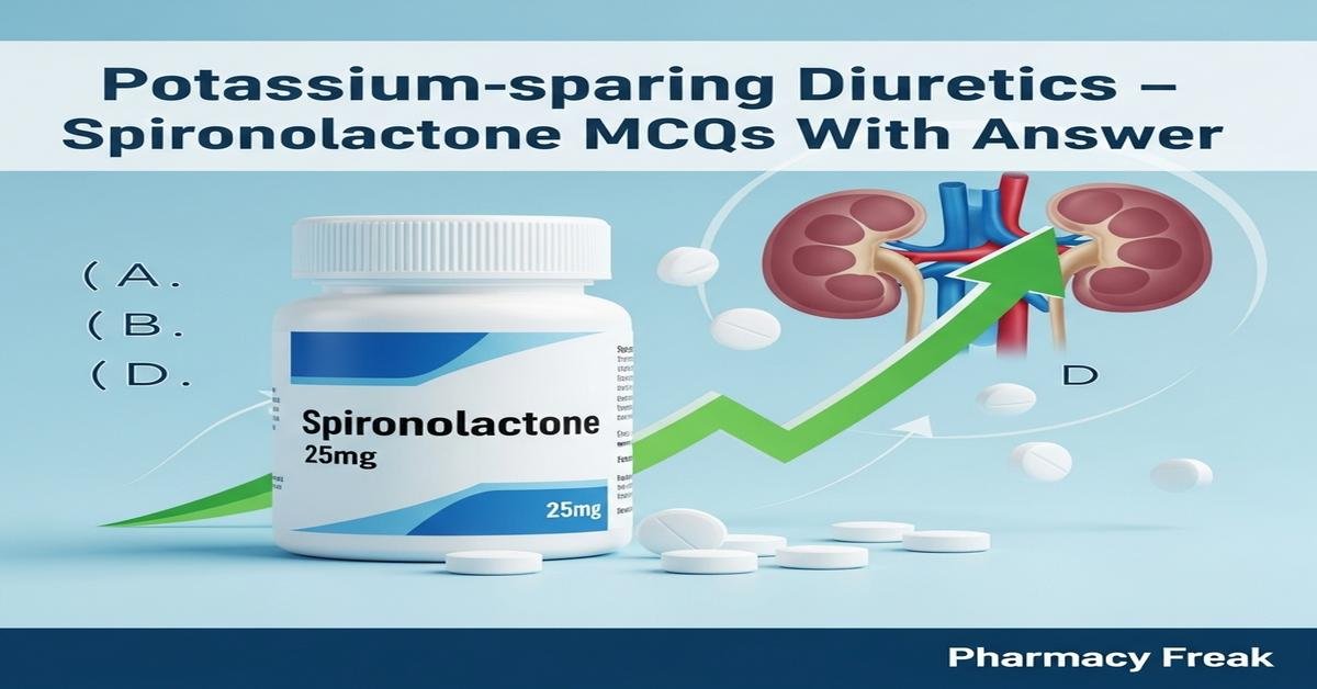 Potassium-sparing diuretics – Spironolactone MCQs With Answer