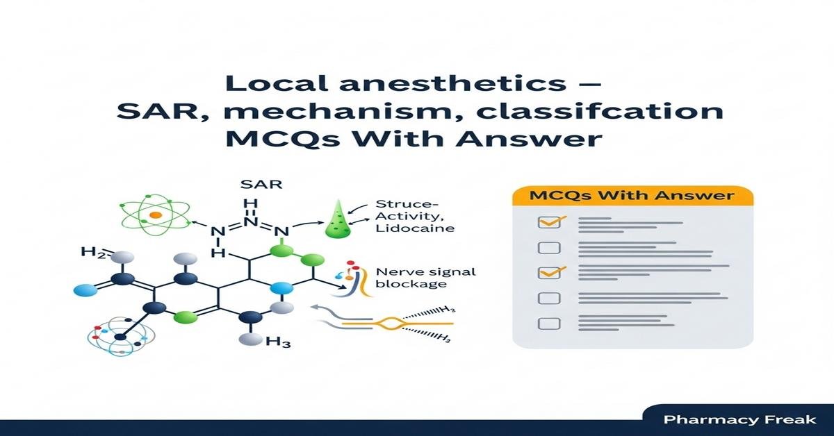 Local anesthetics – SAR, mechanism, classification MCQs With Answer