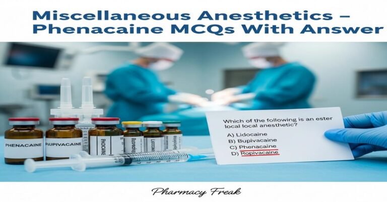 Miscellaneous anesthetics – Phenacaine MCQs With Answer