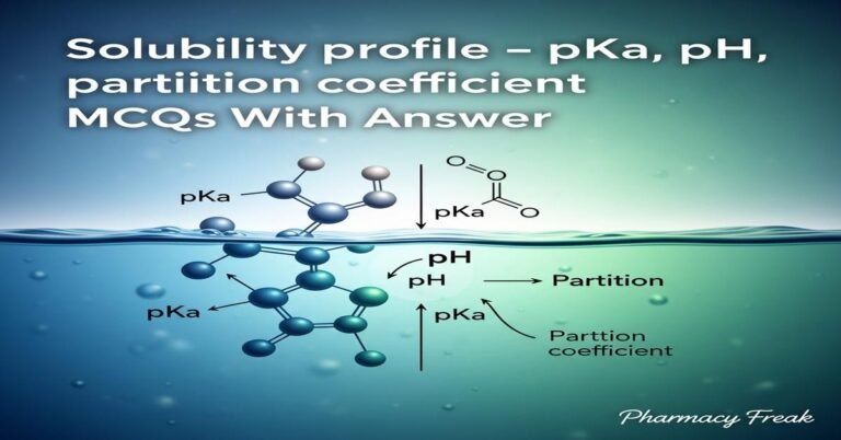 Solubility profile – pKa, pH, partition coefficient MCQs With Answer