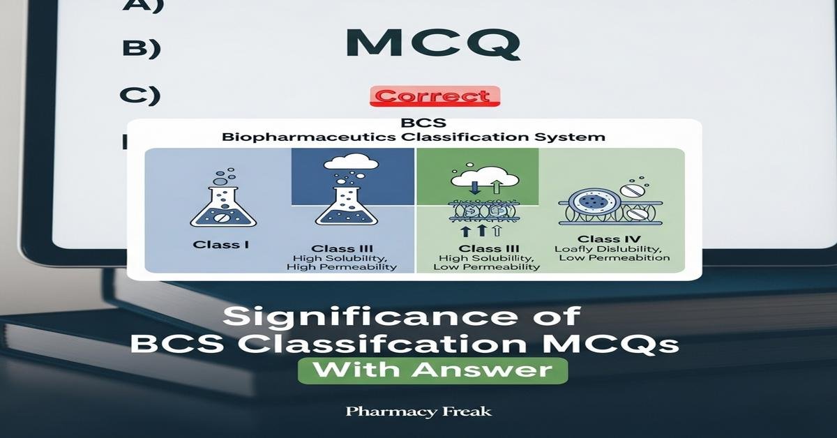 Significance of BCS classification MCQs With Answer