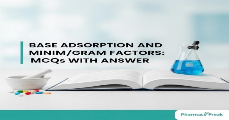 Base adsorption and minim/gram factors MCQs With Answer