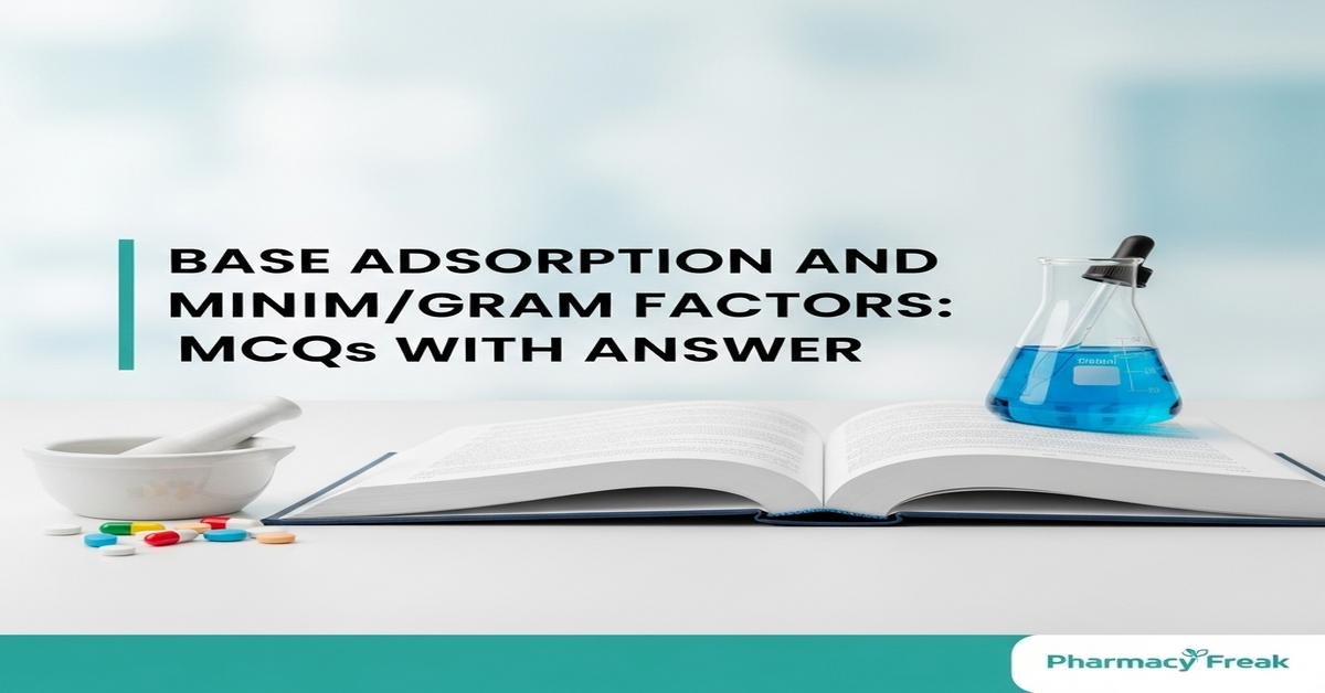 Base adsorption and minim/gram factors MCQs With Answer