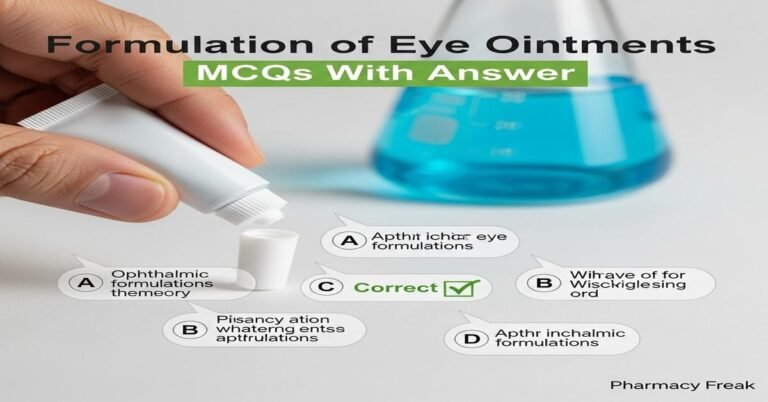 Formulation of eye ointments MCQs With Answer