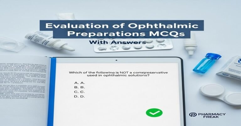 Evaluation of ophthalmic preparations MCQs With Answer