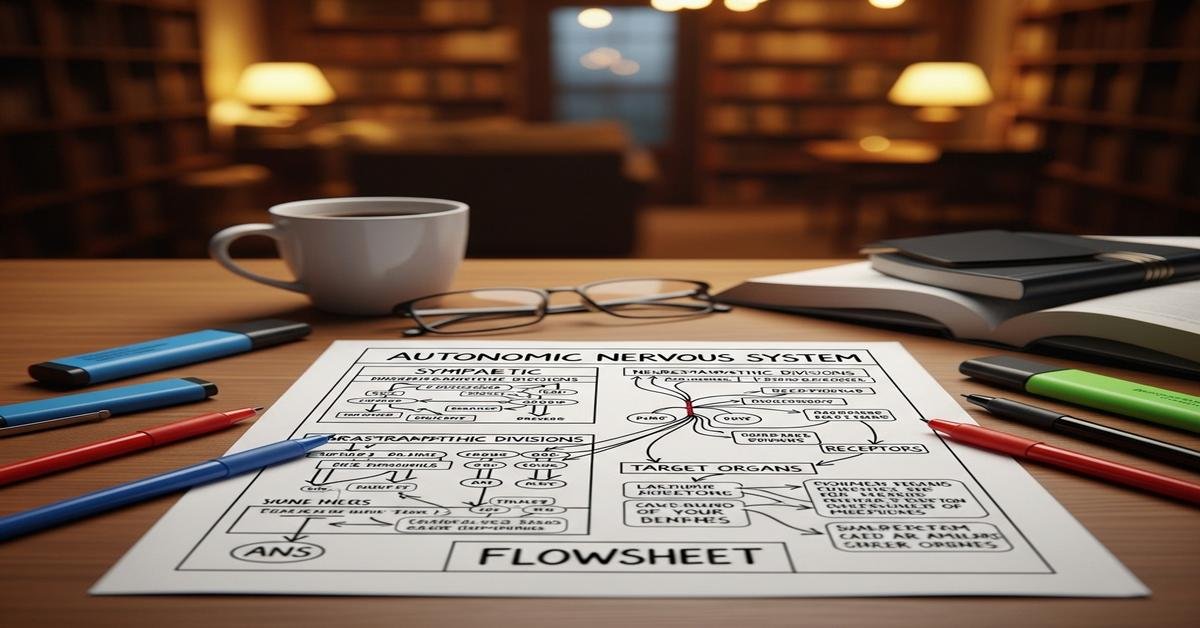 Autonomic Nervous System (ANS): The Most Confusing Topic in Pharmacology, Simplified with This One-Page Chart and Flowsheet.