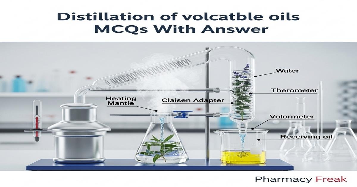 Distillation of volatile oils MCQs With Answer