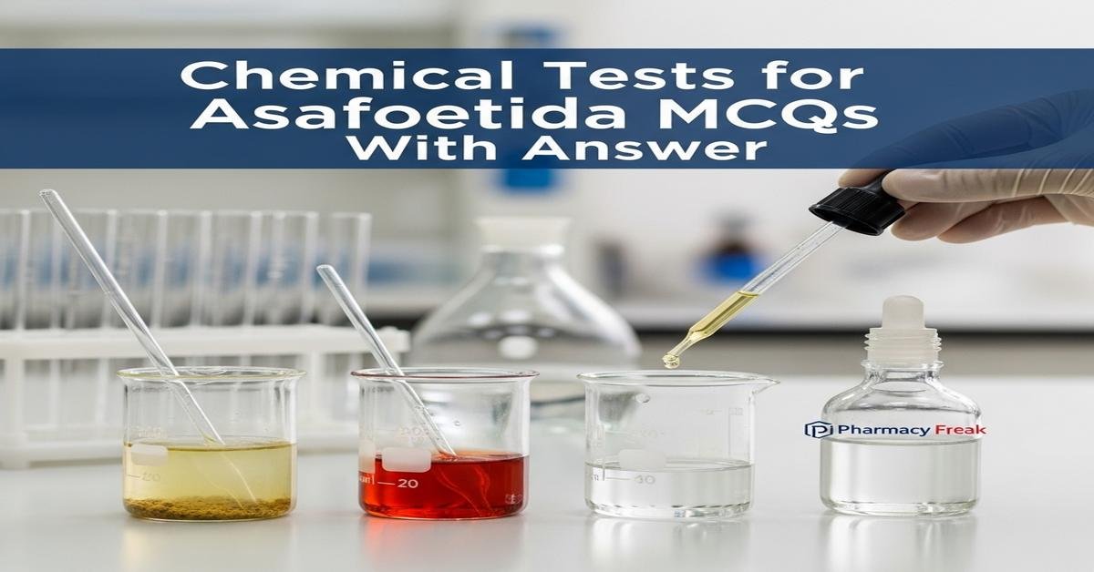 Chemical tests for Asafoetida MCQs With Answer