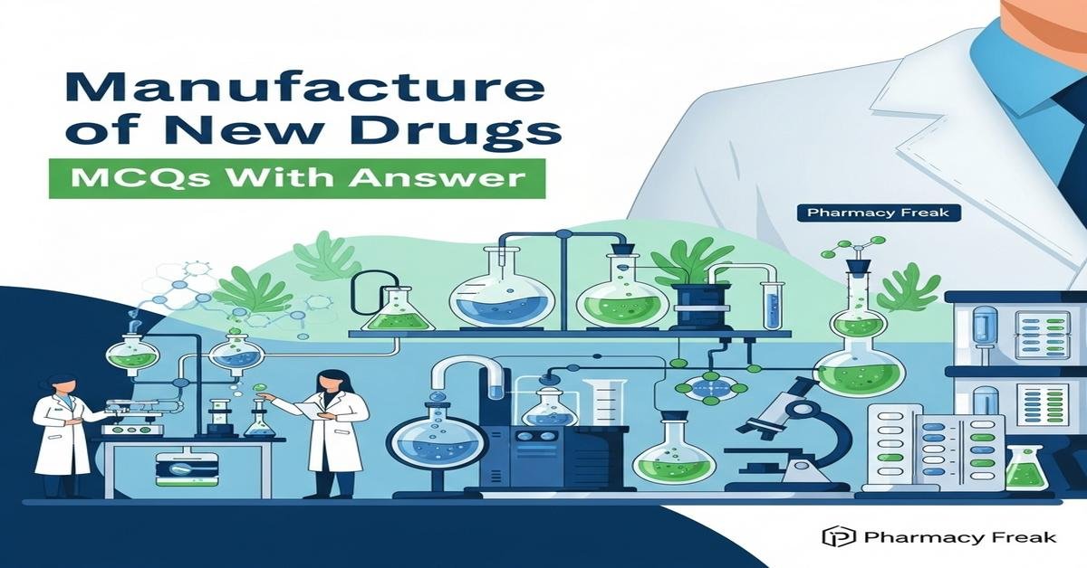 Manufacture of new drugs MCQs With Answer