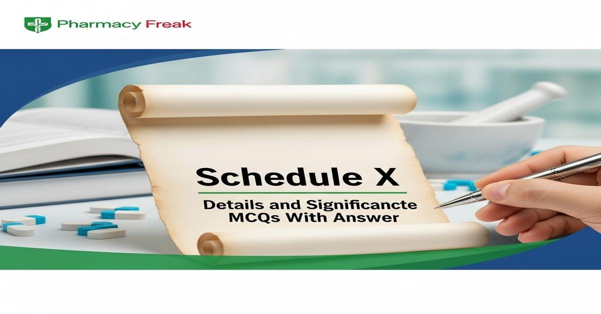 Schedule X – details and significance MCQs With Answer