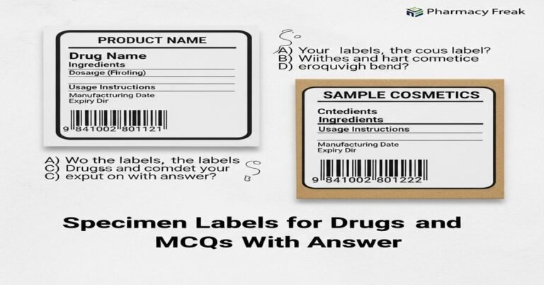 Specimen labels for drugs and cosmetics MCQs With Answer