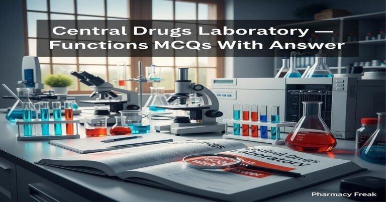 Central Drugs Laboratory – functions MCQs With Answer