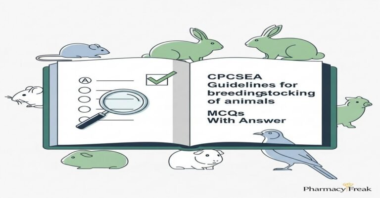 CPCSEA guidelines for breeding and stocking of animals MCQs With Answer