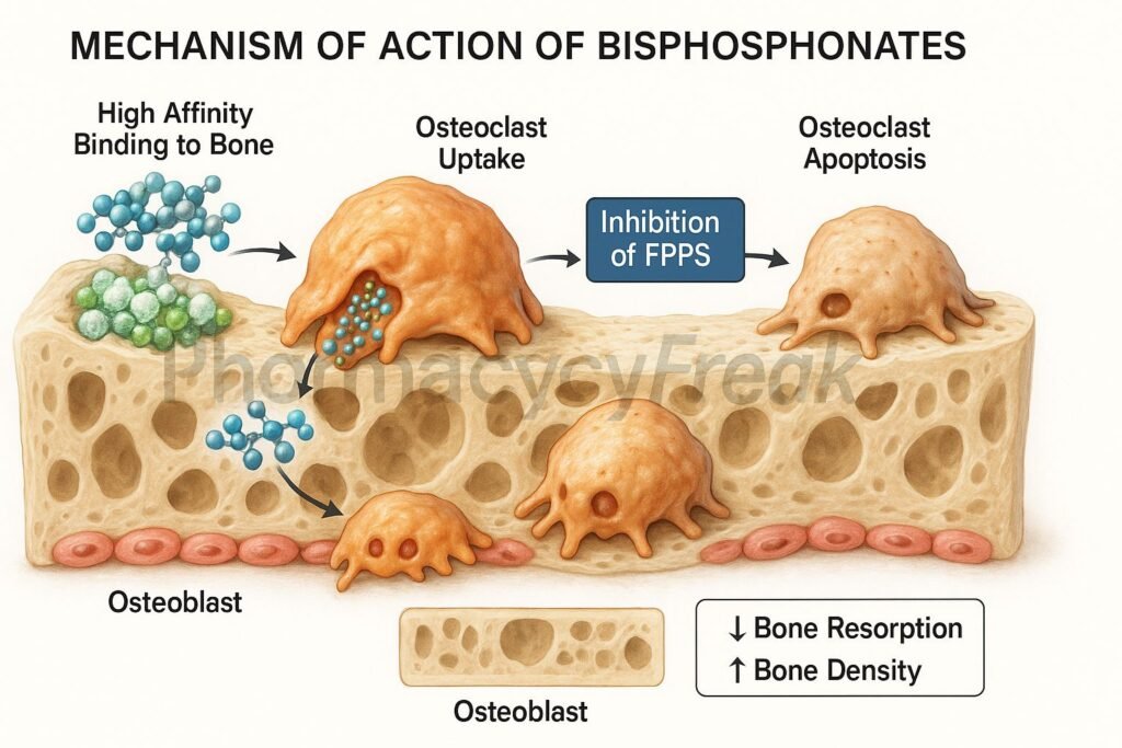 Mechanism of action of Bisphosphonates