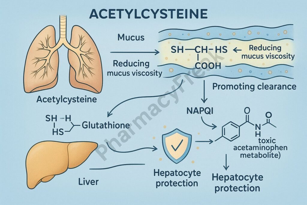 Mechanism of action of Acetylcysteine