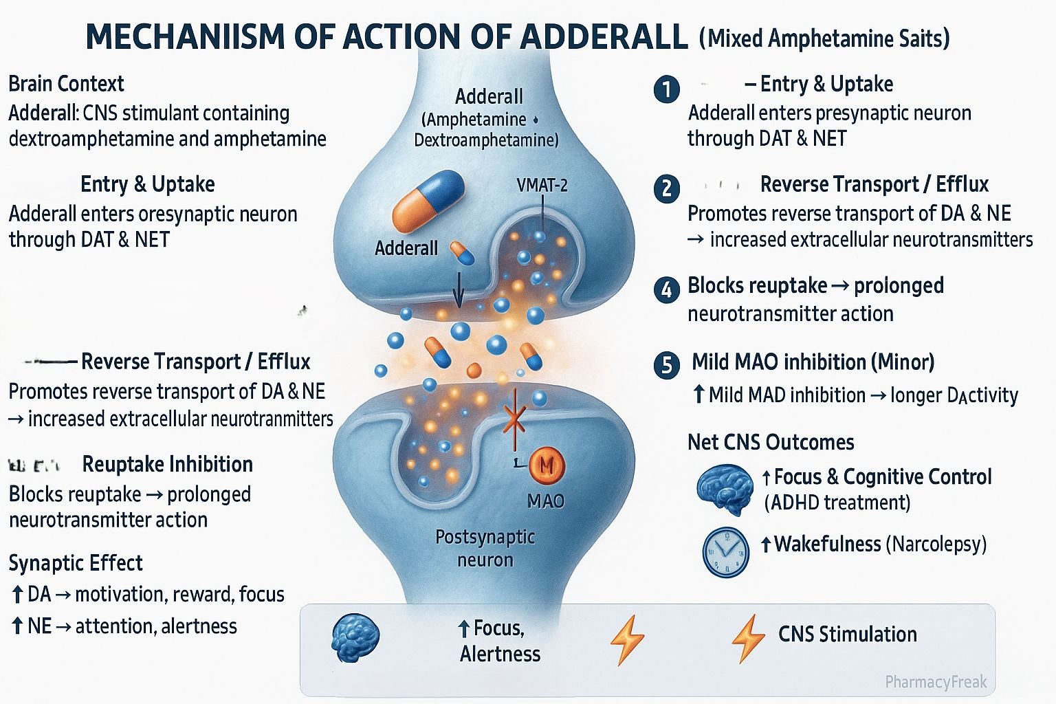 MOA of Adderall
