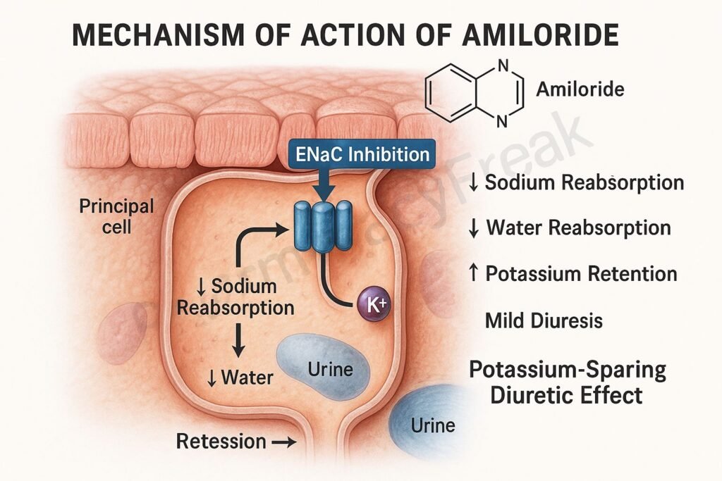 Mechanism of action of Amiloride
