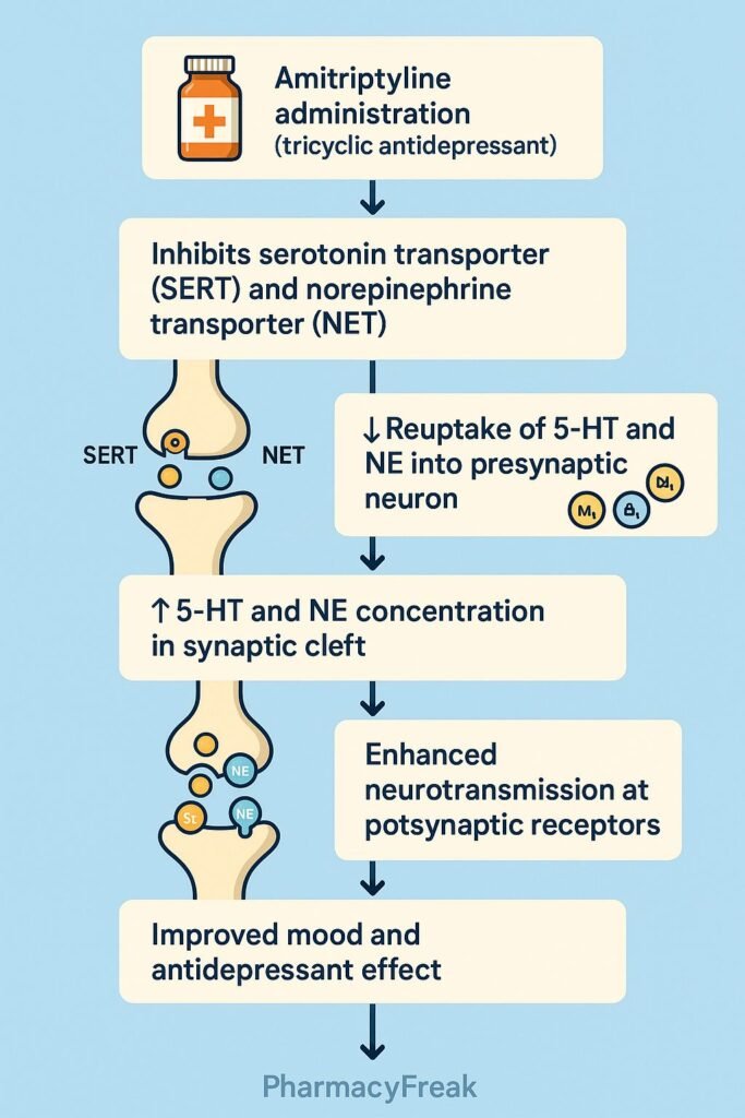 Amitriptyline MOA Flowchart