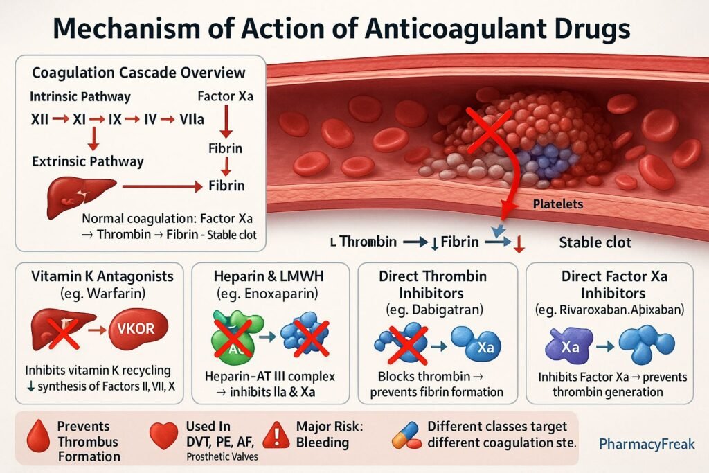 Mechanism of action of Anticoagulant Drugs
