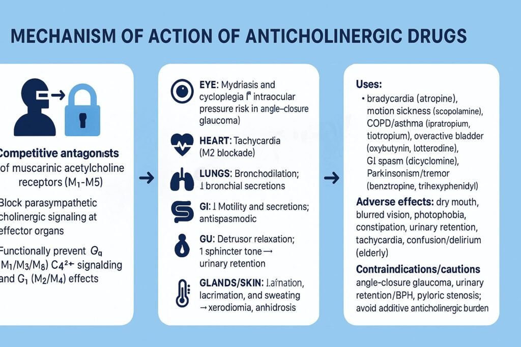 Mechanism of action of Anticholinergic Drugs