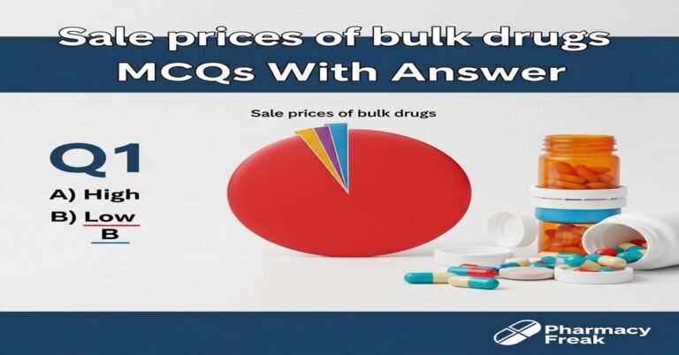 Sale prices of bulk drugs MCQs With Answer