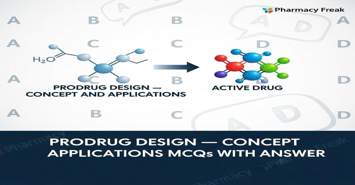 Prodrug design – concept and applications MCQs With Answer