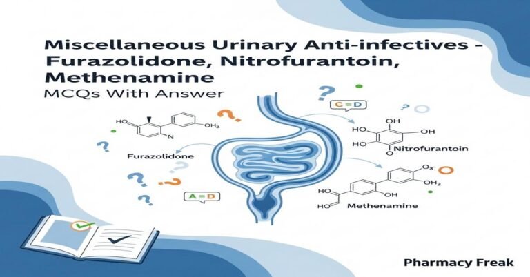 Miscellaneous urinary anti-infectives – Furazolidone, Nitrofurantoin, Methenamine MCQs With Answer