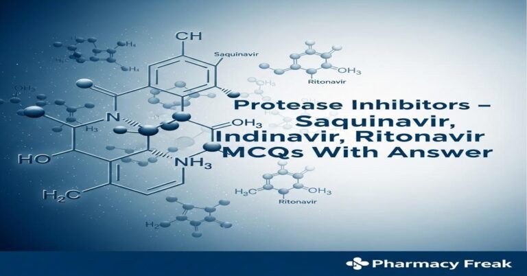 Protease inhibitors – Saquinavir, Indinavir, Ritonavir MCQs With Answer