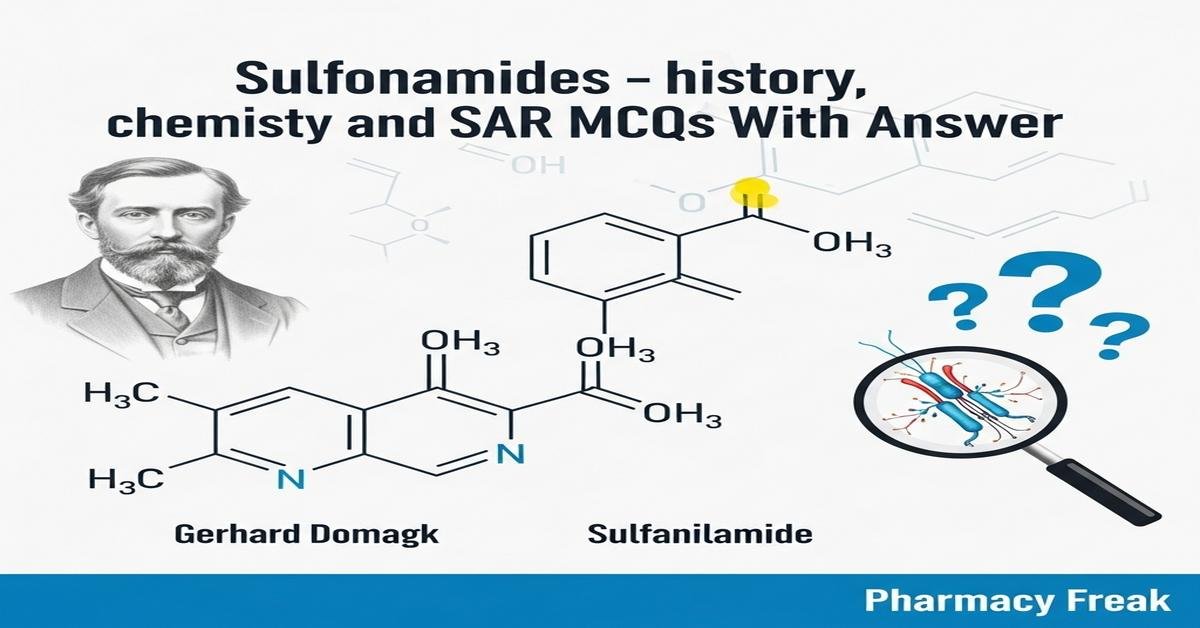 Sulfonamides – history, chemistry and SAR MCQs With Answer