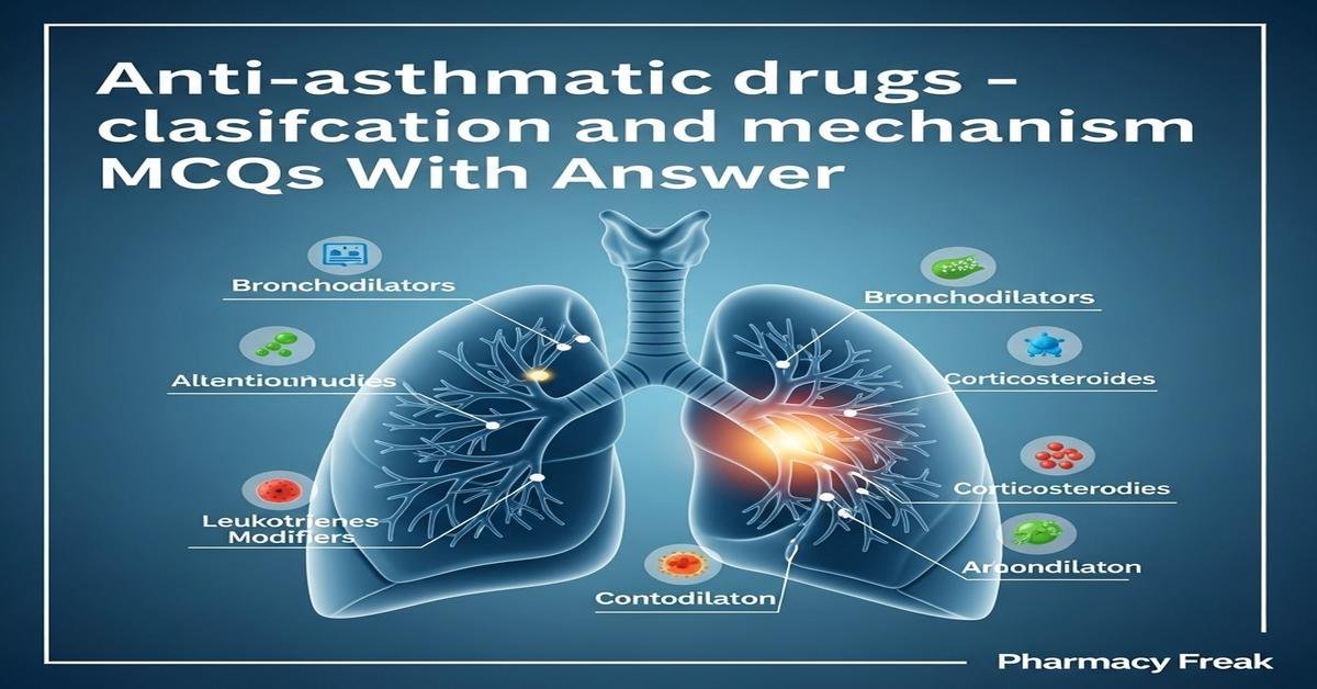 Anti-asthmatic drugs – classification and mechanism MCQs With Answer