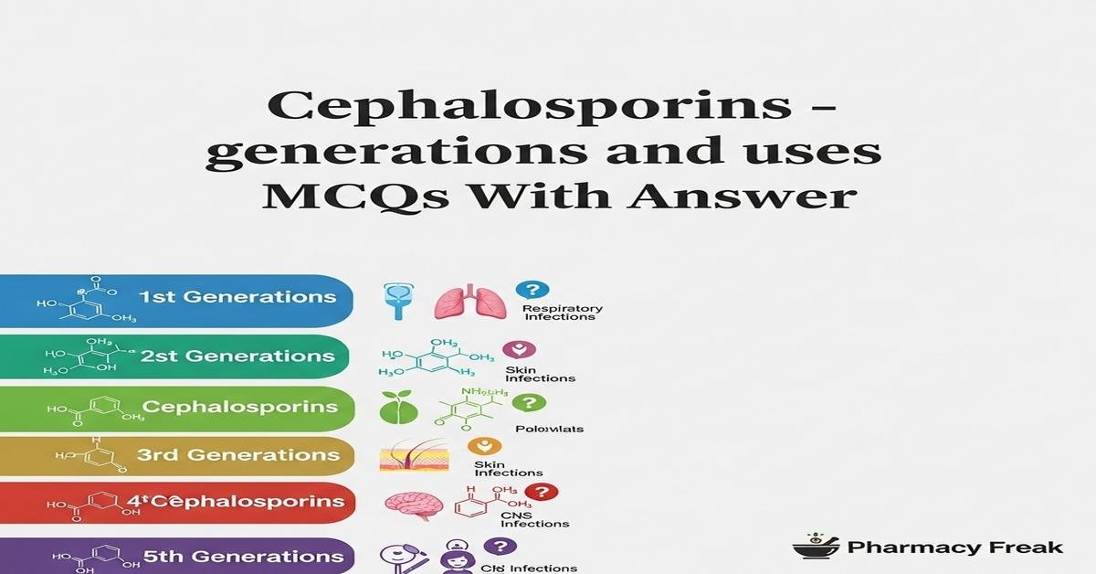 Cephalosporins – generations and uses MCQs With Answer