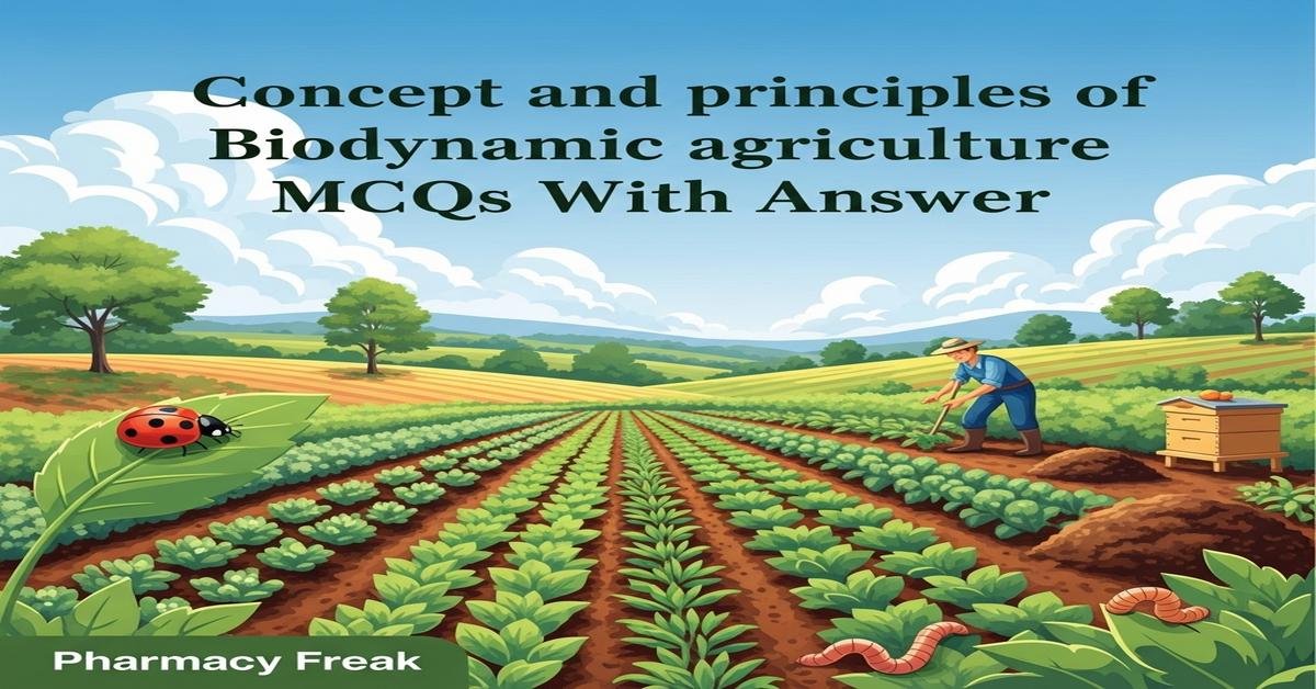 Concept and principles of biodynamic agriculture MCQs With Answer
