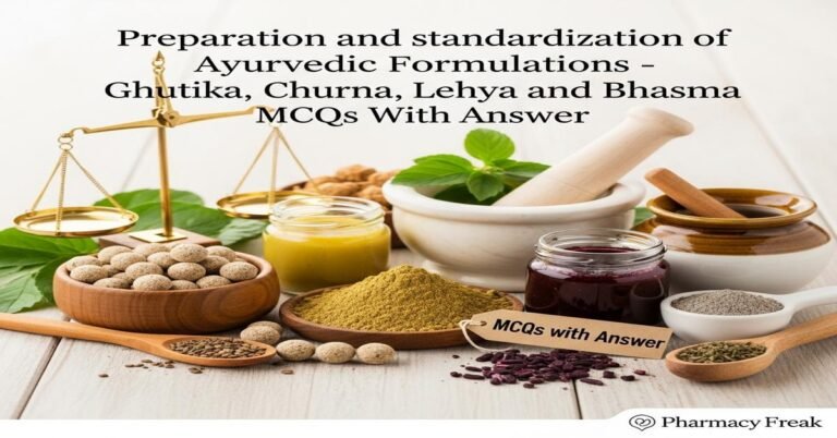 Preparation and standardization of Ayurvedic formulations – Ghutika, Churna, Lehya and Bhasma MCQs With Answer
