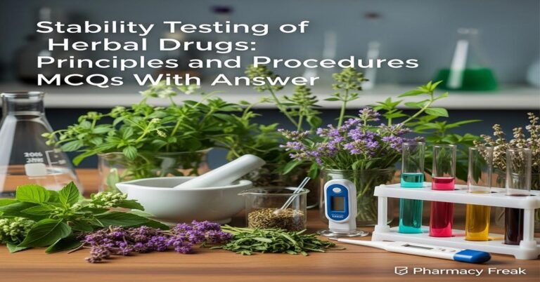 Stability testing of herbal drugs – principles and procedures MCQs With Answer
