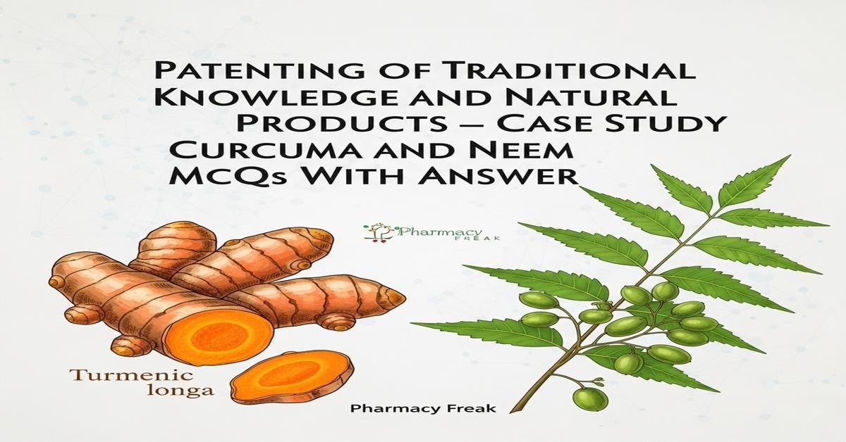 Patenting of traditional knowledge and natural products – case study of Curcuma and Neem MCQs With Answer