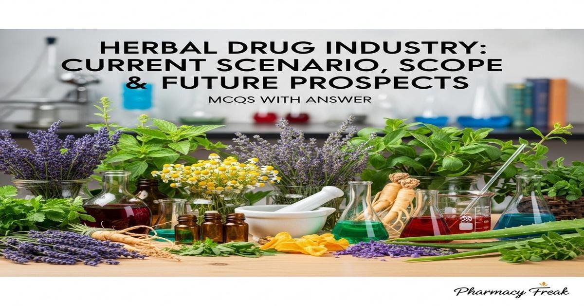 Herbal drug industry – current scenario, scope and future prospects MCQs With Answer