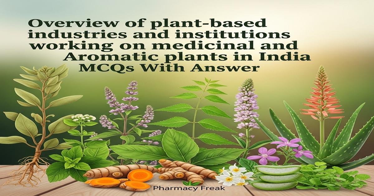 Overview of plant-based industries and institutions working on medicinal and aromatic plants in India MCQs With Answer
