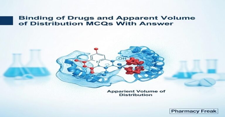 Binding of drugs and apparent volume of distribution MCQs With Answer