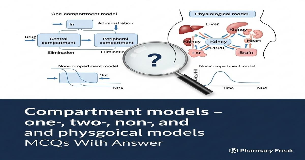Compartment models – one-, two-, non- and physiological models MCQs With Answer