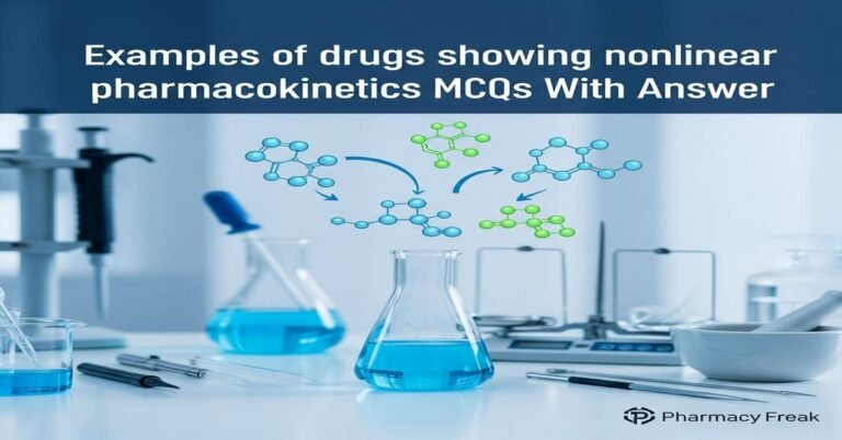 Examples of drugs showing nonlinear pharmacokinetics MCQs With Answer