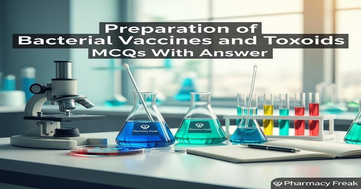 Preparation of bacterial vaccines and toxoids MCQs With Answer
