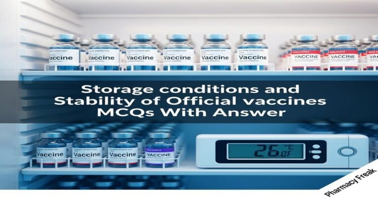 Storage conditions and stability of official vaccines MCQs With Answer