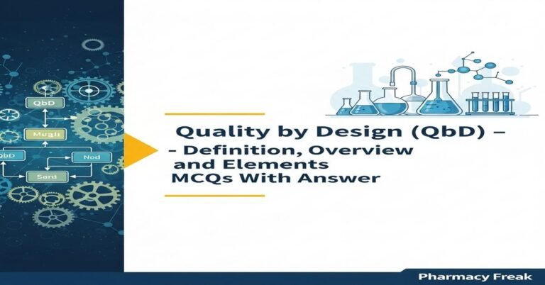 Quality by Design (QbD) – definition, overview and elements MCQs With Answer