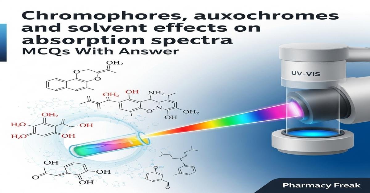 Chromophores, auxochromes and solvent effects on absorption spectra MCQs With Answer