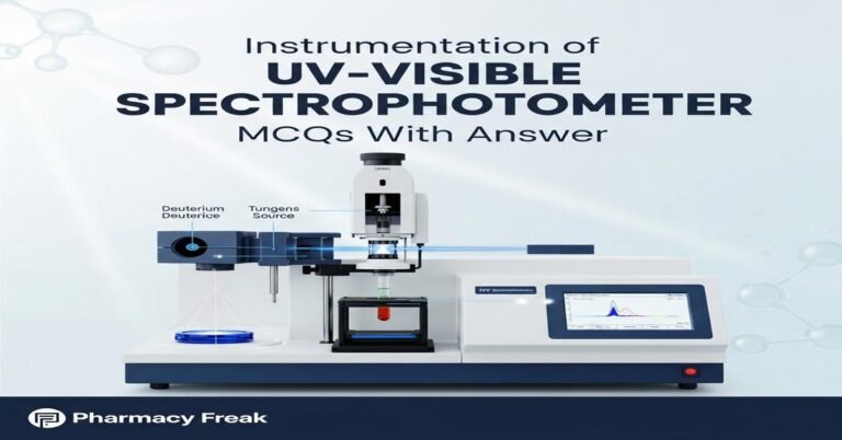 Instrumentation of UV–Visible spectrophotometer MCQs With Answer