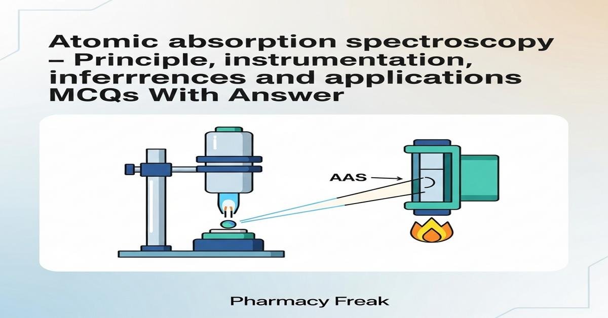 Atomic absorption spectroscopy – principle, instrumentation, interferences and applications MCQs With Answer
