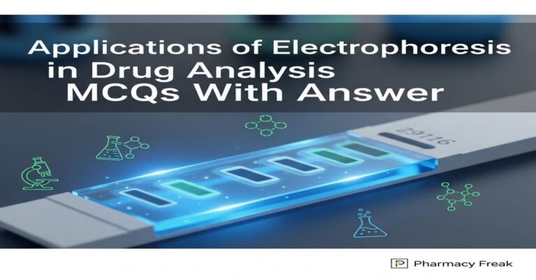 Applications of electrophoresis in drug analysis MCQs With Answer