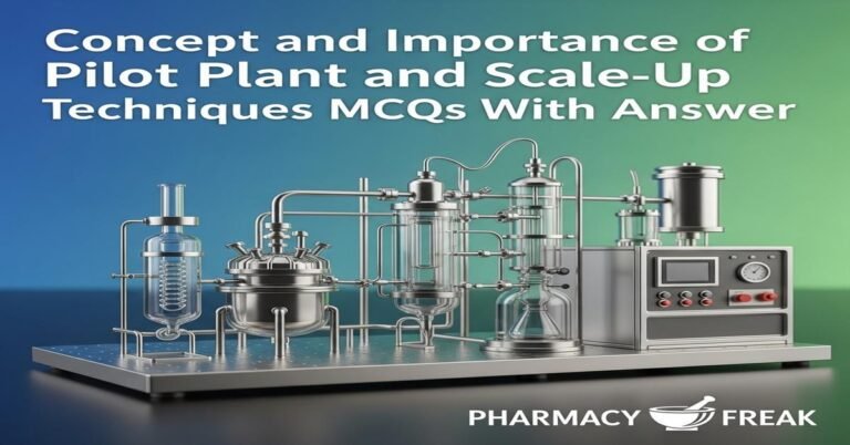 Concept and importance of pilot plant and scale-up techniques MCQs With Answer